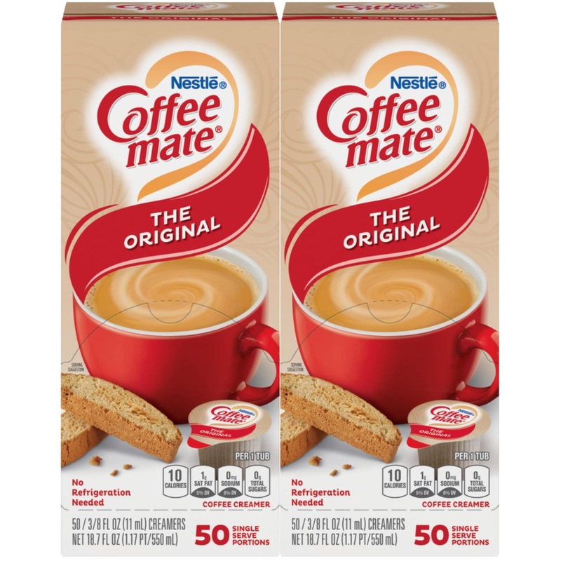 Nestle Coffee-Mate Liquid Creamer Original 2-pack, 50 Count Each – Pack of 2