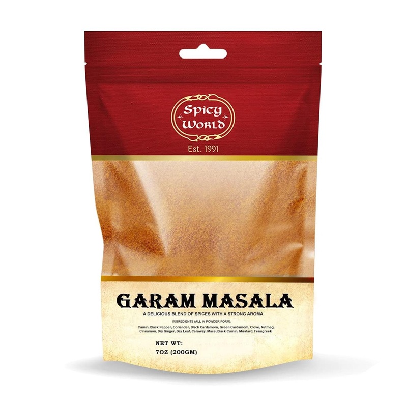 Spicy World Garam Masala Spice Powder 7oz – Salt Free, Vegan, Premium Indian Blend