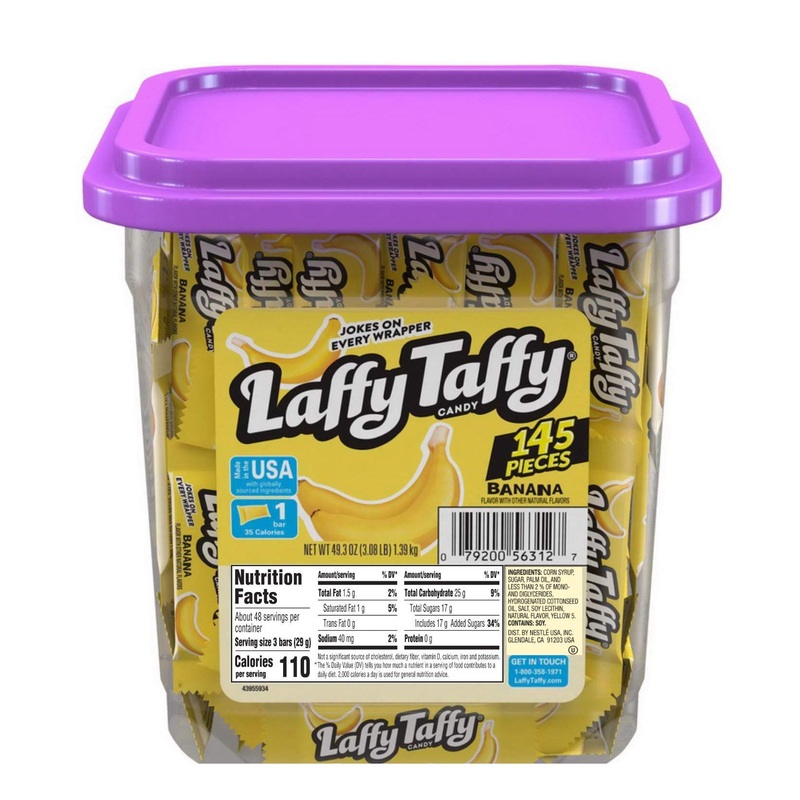 Laffy Taffy by Wonka Banana Flavor Tub – Delicious Chewy Candy Treats