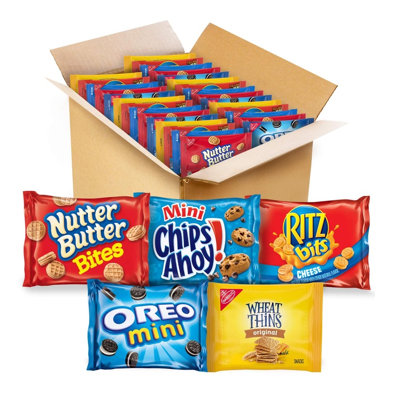 OREO Mini Cookies  Mini CHIPS AHOY Cookies  RITZ Bits Cheese Crackers  Nutter Butter Bites & Wheat Thins Crackers  Nabisco Cookie & Cracker Variety Pack  50 Snack Packs