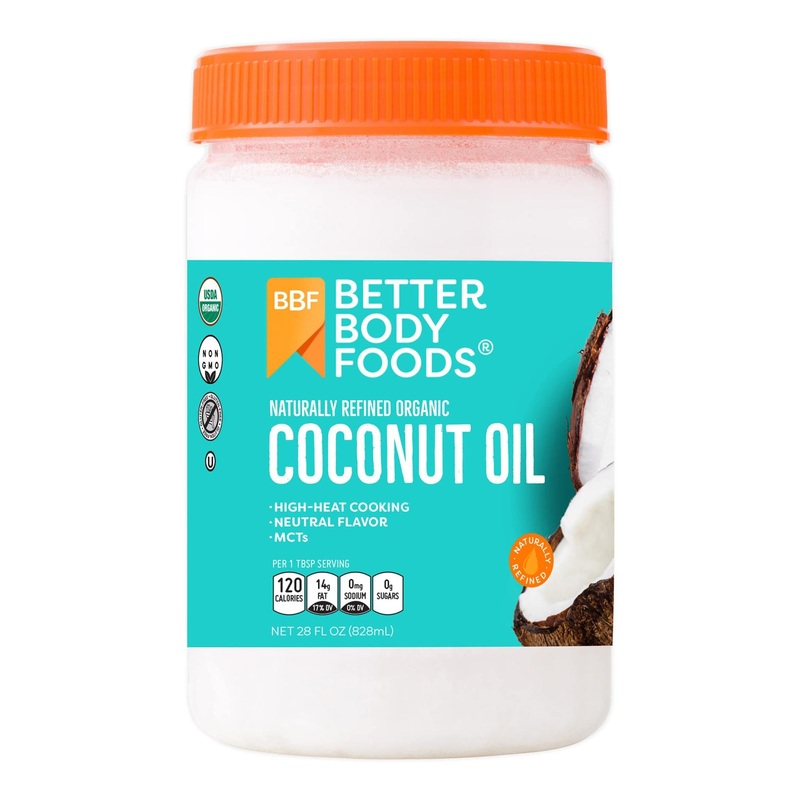 Organic Refined Coconut Oil 28oz by BetterBody Foods – Pure, Healthy Cooking Oil
