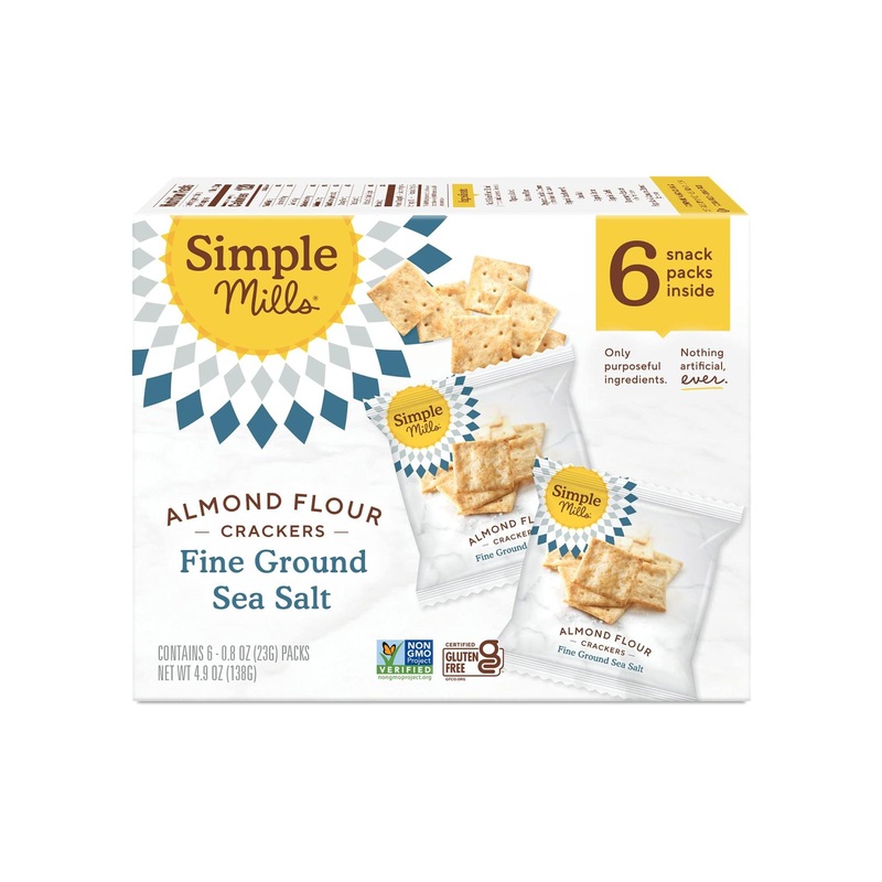 Simple Mills Almond Flour Crackers – Gluten Free, Vegan Sea Salt Snacks (4.9 oz)