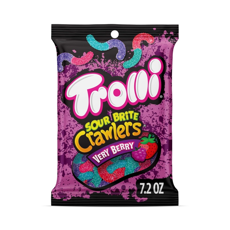 Trolli Sour Brite Crawlers – Very Berry Gummy Worms | Sweet & Sour Candy 7.2 oz (Pack of 1) – International Shipping Available