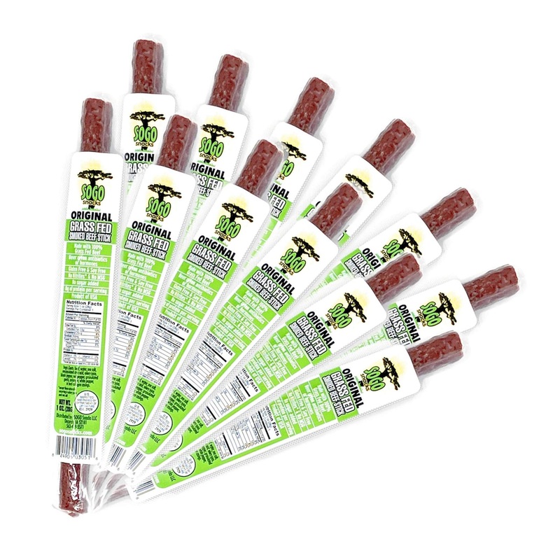 Sogo Snacks Original Grass-Fed Beef Sticks 1oz (12 Count) – No Sugar, Non-GMO, Keto, Paleo Friendly