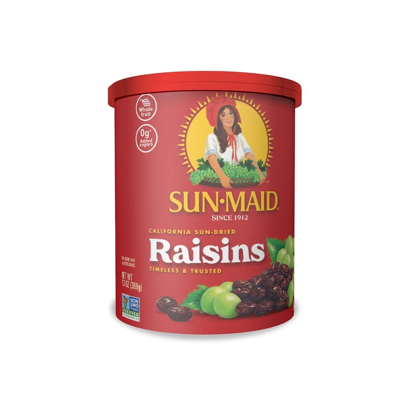 Sun-Maid Natural California Sun Dried Raisins Snack – 13oz Can | Whole Dried Fruit, No Sugar Added, Gluten Free, Non-GMO